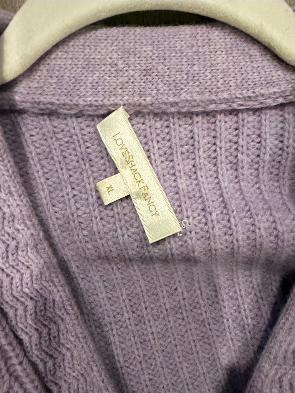 LoveShackFancy Lavender Cropped Balloon-Sleeve Cardigan - Picture 3 of 3